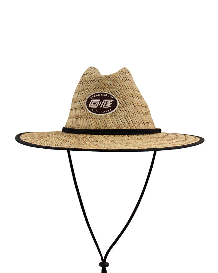 Ocean & Earth Bula Cane Hat: natural woven Bula hat and chin cord