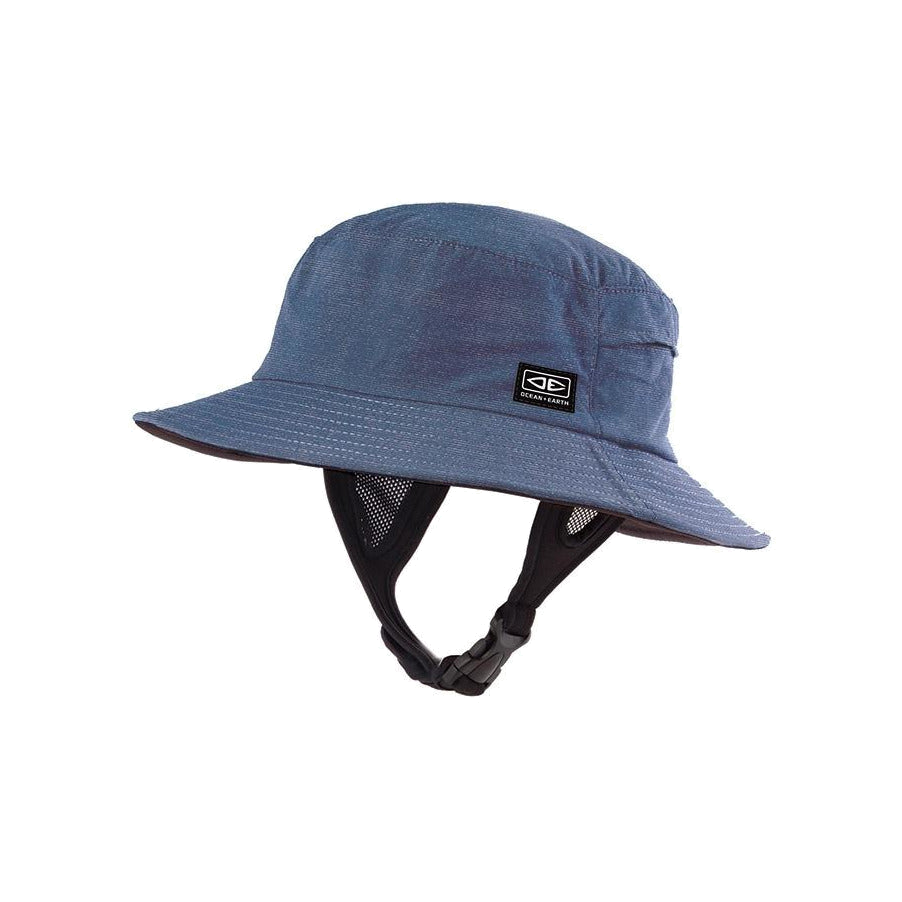 Ocean & Earth Youth Bingin Soft Peak Surf Hat: Youth Blue Marle soft-peak bucket hat