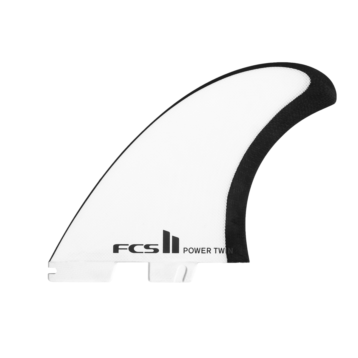 FCS II JS Power Twin Fins - Performance Glass: white and Black JS Power Twin fin with dark outer edge