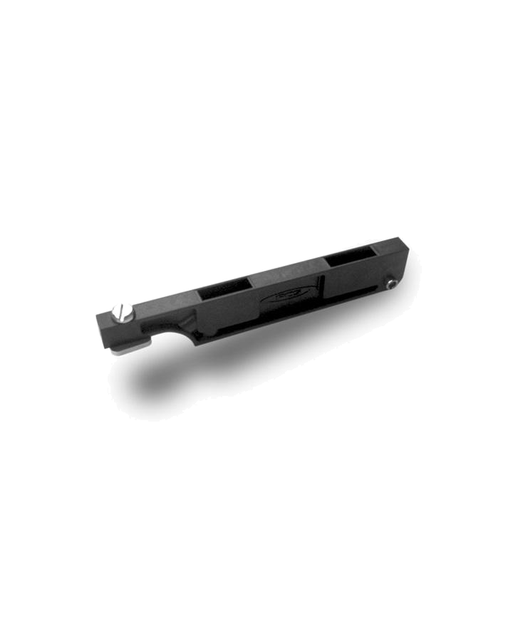 FCS Longboard Box Adapter: black longboard box adapter, angled view