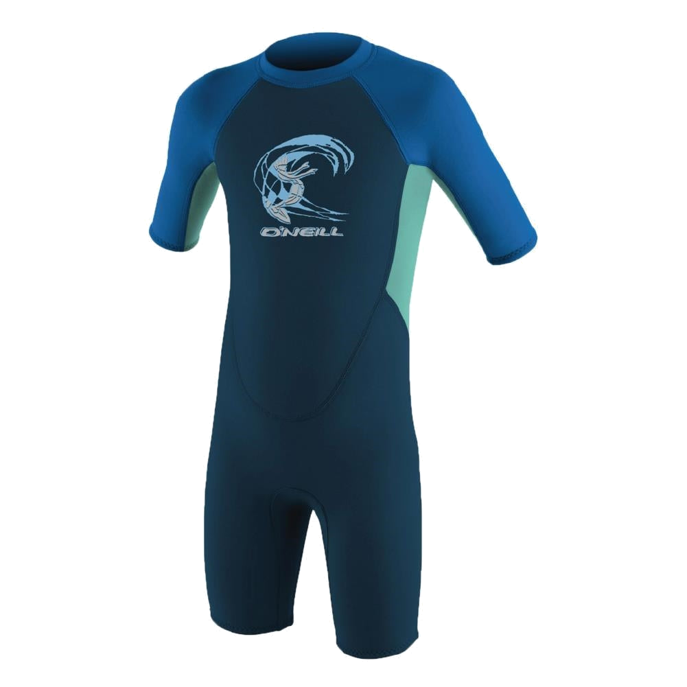 O'Neill toddler Reactor back zip springsuit in Slate, Light Aqua and Ocean