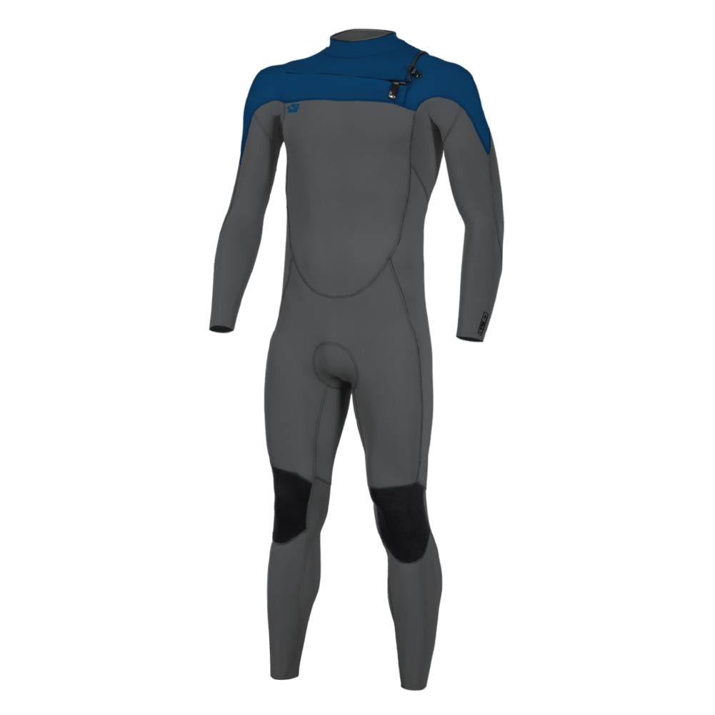 O'Neill Ninja 4/3mm chest zip full wetsuit in Gunmetal and Deepsea