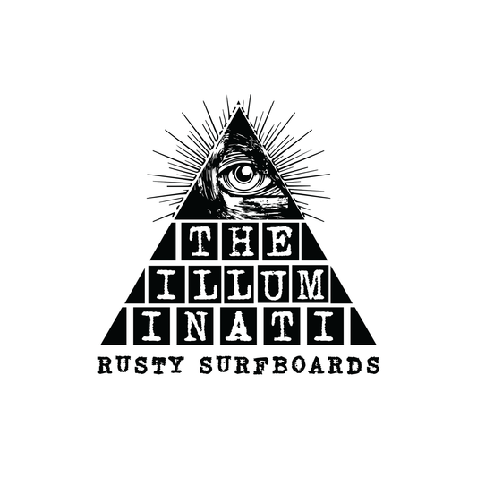 Rusty Surfboards Illuminati model artwork