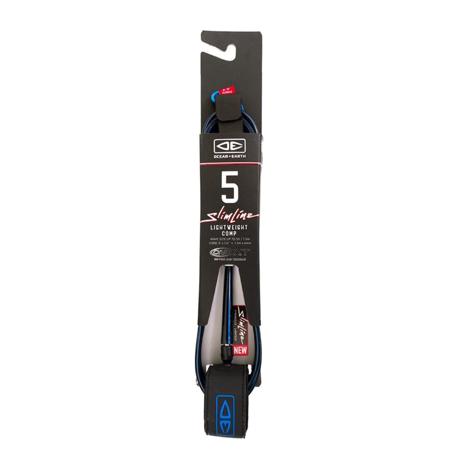 Ocean & Earth Slimline Lightweight Comp One-XT Leash – 5 ft: Blue packaged Slimline leash