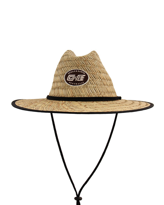 Ocean & Earth Bula Cane Hat: natural woven Bula hat and chin cord