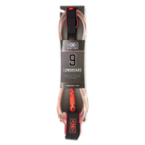 Ocean & Earth Diamond Flex Longboard Regular Leash – 9 ft: Coral packaged longboard leash