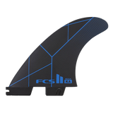 FCS II Kolohe Andino Tri Fins - Performance Core: black and Blue fin with fine blue geometric lines