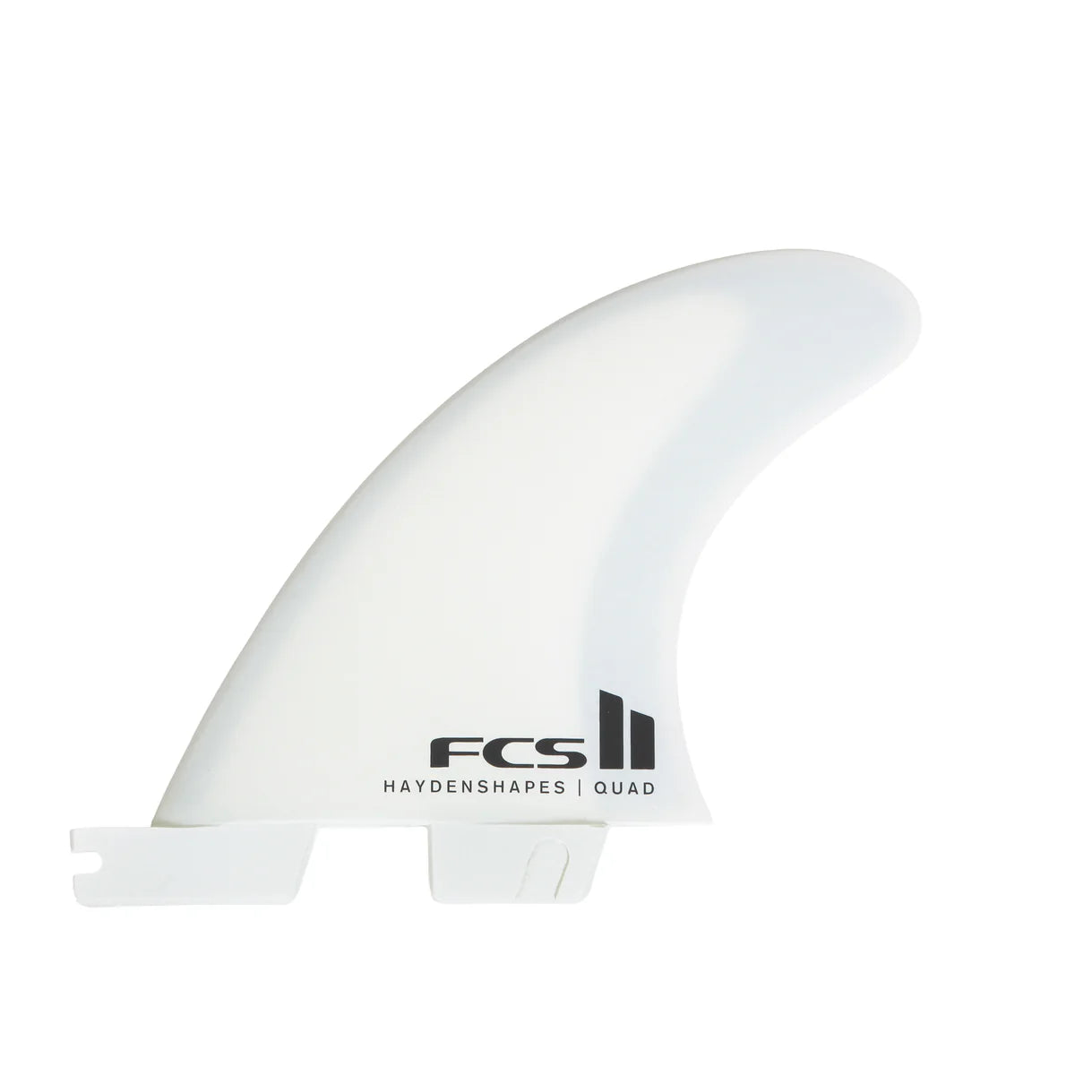 FCS II Hayden Shapes Tri-Quad Fin Set - Performance Core + AirCore: smaller white quad rear fin
