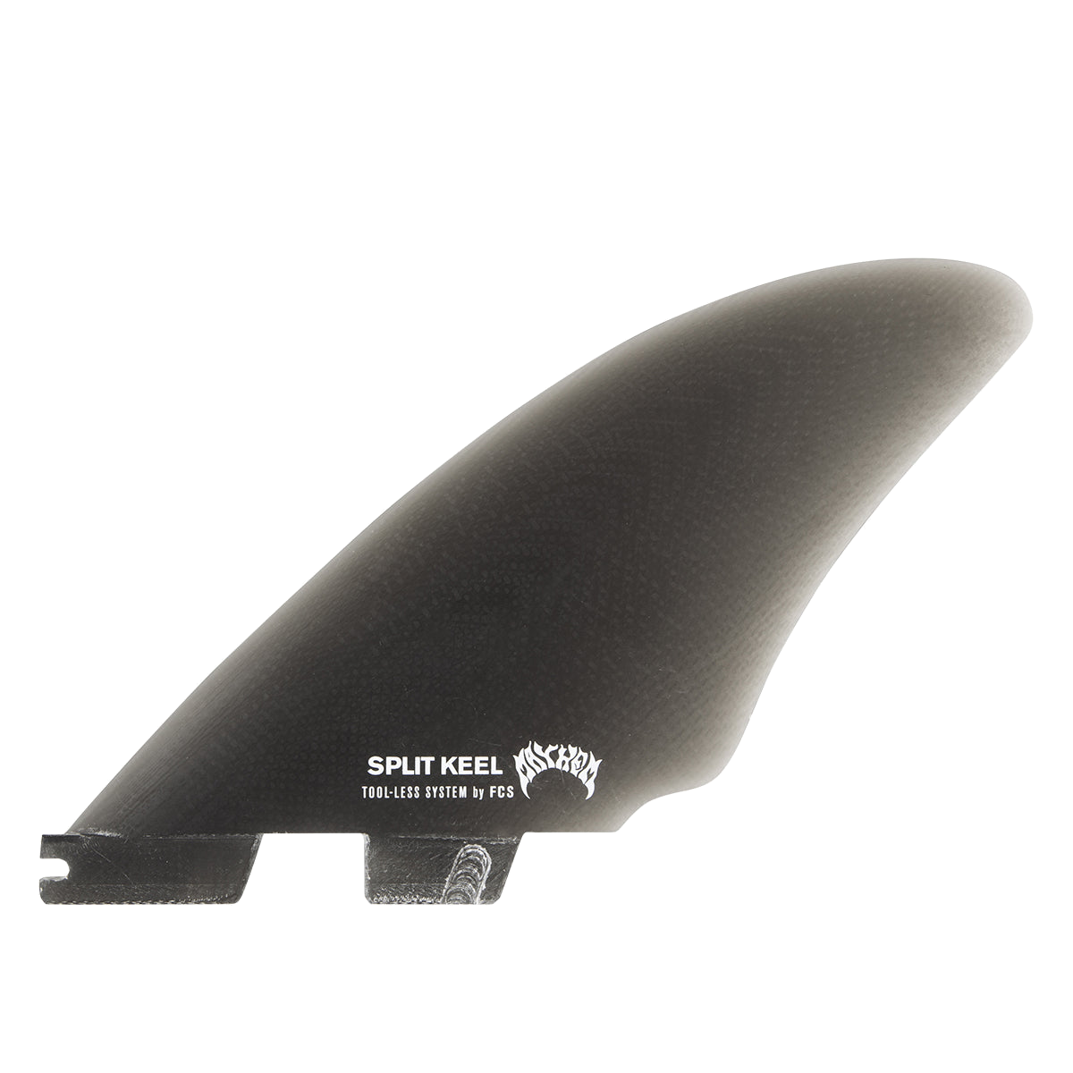 FCS II Matt Biolos Split Keel Quad Fins - Performance Glass: smoke Matt Biolos split keel side fin with white logo