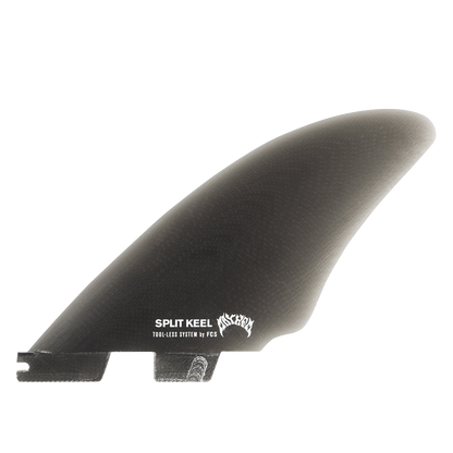 FCS II Matt Biolos Split Keel Quad Fins - Performance Glass: smoke Matt Biolos split keel side fin with white logo