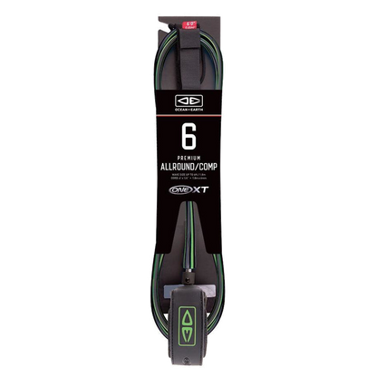 Ocean & Earth Allround Comp One-XT Leash – 6 ft: Black packaged Allround Comp leash