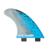 FCS PC-5 and PC-7 Tri Fins: pC-5 Medium Blue Smoke side fin, profile view
