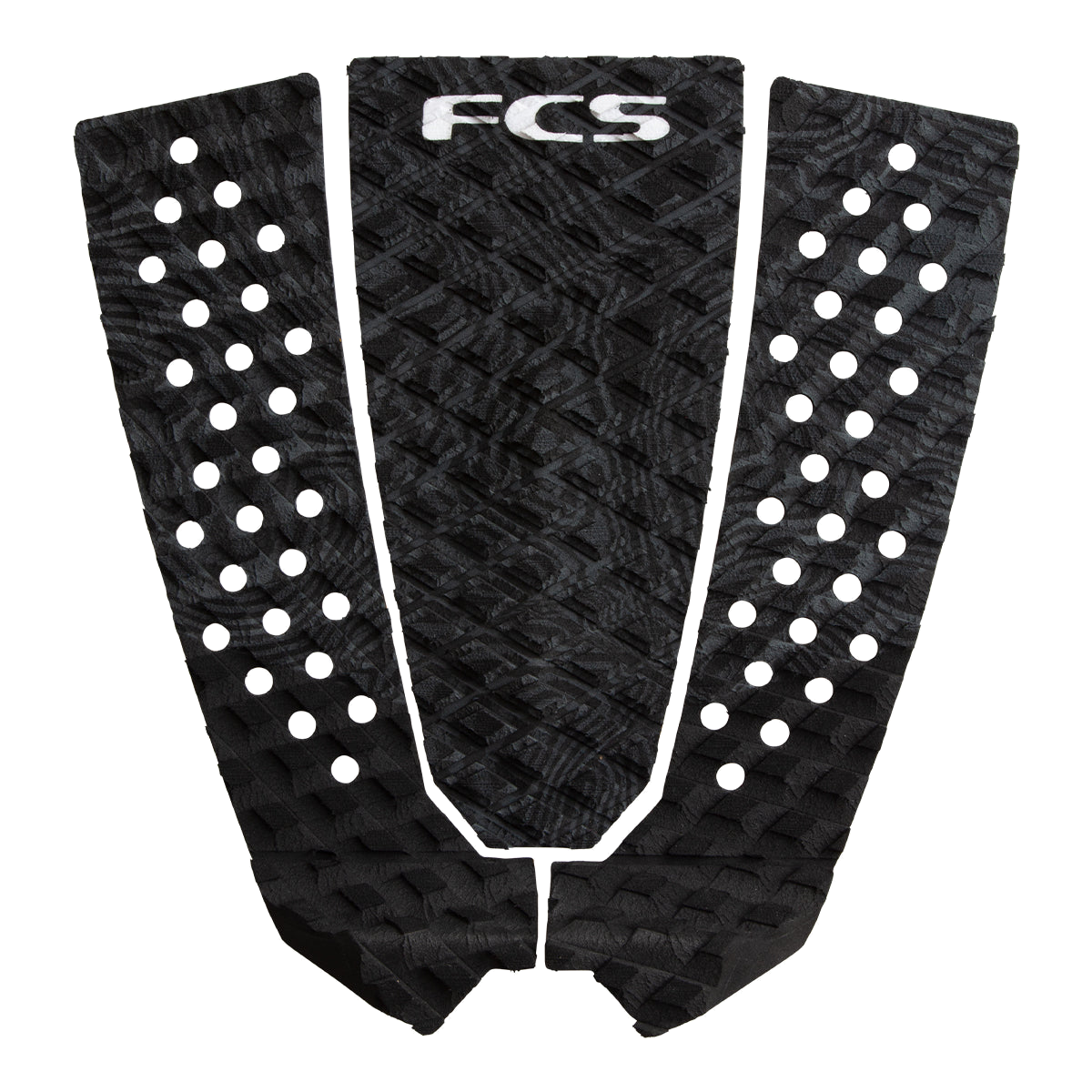 FCS Filipe Toledo Traction: charred black pad with diagonal grooves and centre arch