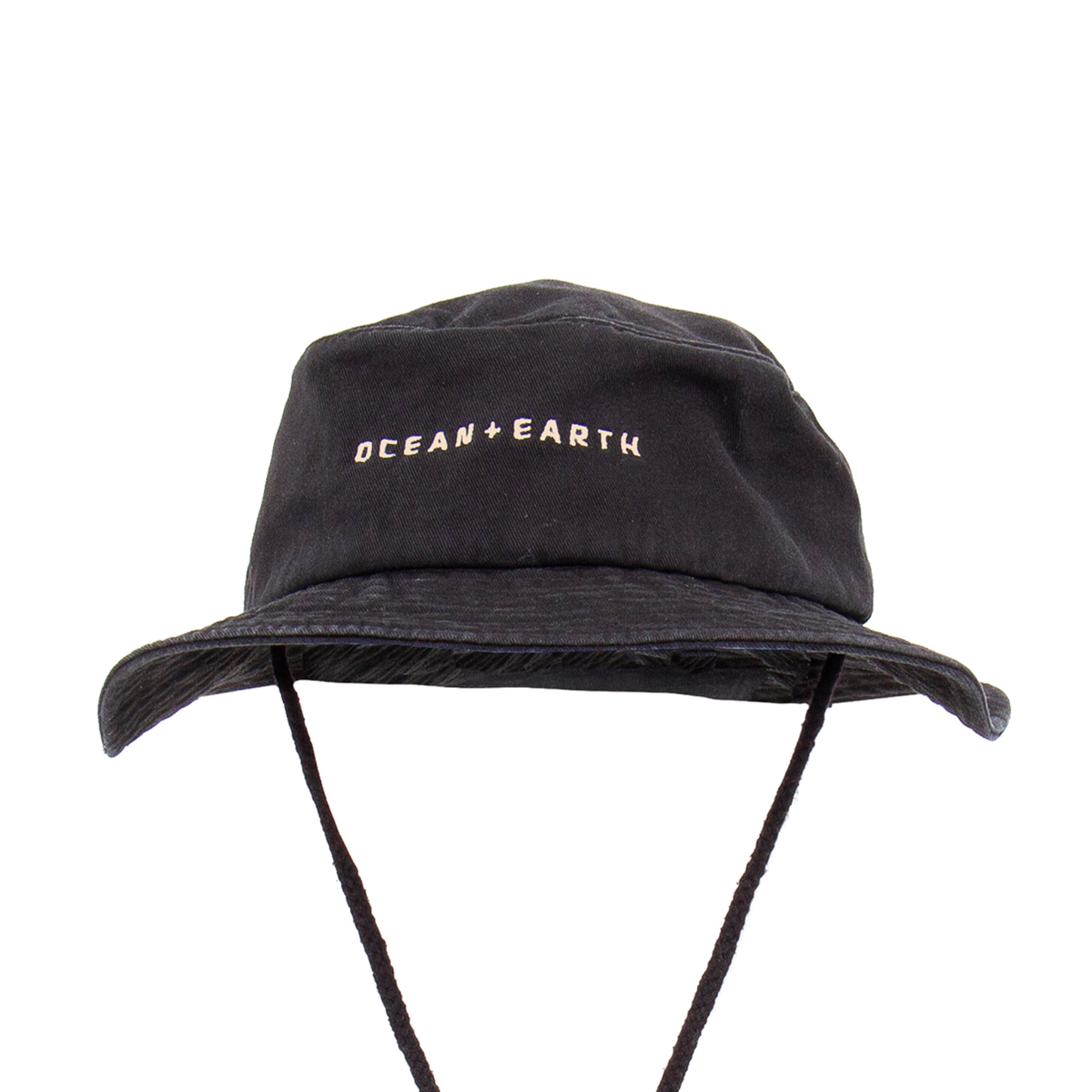 Ocean & Earth One Dayer Bucket Hat: Black hat, front angle
