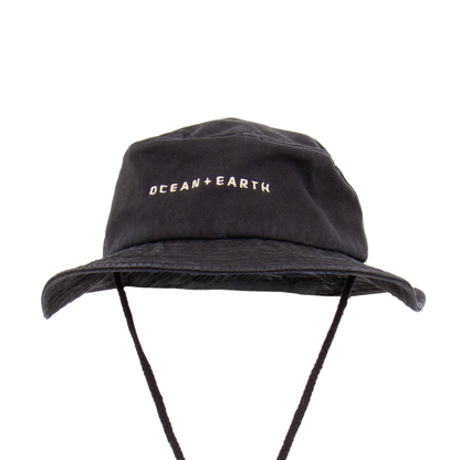 Ocean & Earth One Dayer Bucket Hat: Black hat, front angle