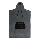 Ocean & Earth Day Break Hooded Poncho: Charcoal Day Break poncho, flat front view