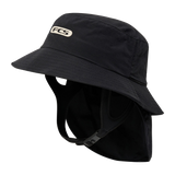 FCS Essential Surf Bucket Hat: black bucket hat with neck flap