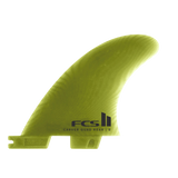 FCS II Carver Tri-Quad Fins - Eco Neo Glass: smaller Eucalyptus quad rear fin from the five fin set