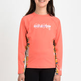 O'Neill Girls’ Floral Long Sleeve Rash Vest — Dubarry, front view