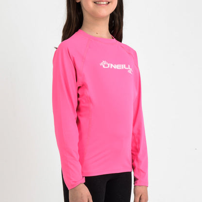 O'Neill Girls’ Long Sleeve Rash Vest — Pink, additional view