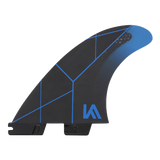 FCS II Kolohe Andino Tri Fins - Performance Core: reverse Black and Blue face with blue KA initials
