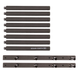 Ocean & Earth Surfboard Stack Rax – Pair: Rack pair disassembled with mounting hardware