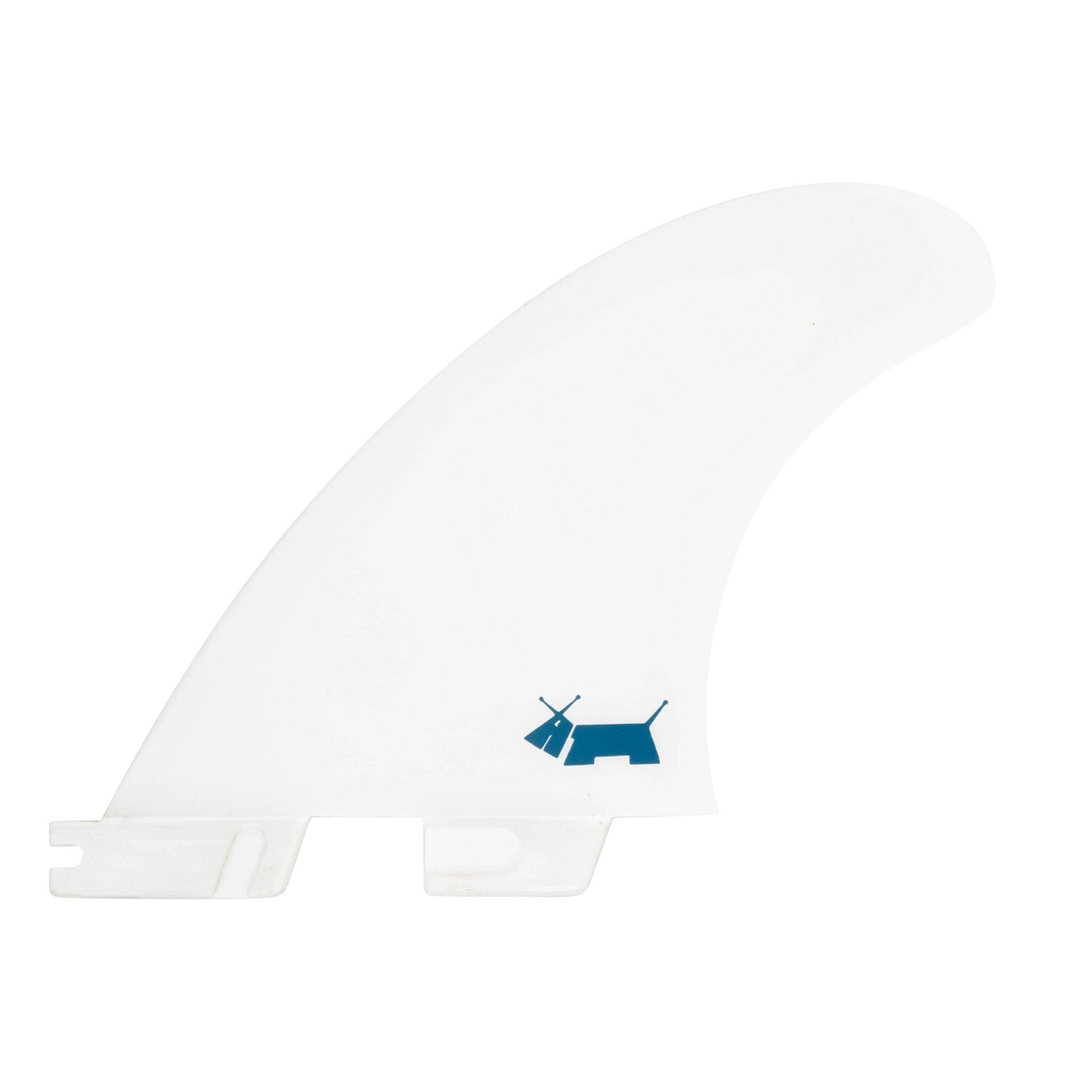 FCS II Skindog Side Byte Fins - Performance Core + AirCore: white Skindog side byte with blue star and signature