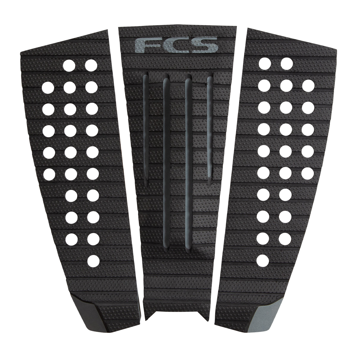 FCS Julian Wilson Treadlite Traction: black and Charcoal pad with central arch channels and grey accents