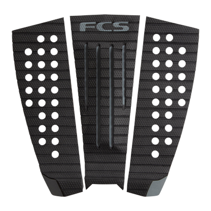 FCS Julian Wilson Treadlite Traction: black and Charcoal pad with central arch channels and grey accents