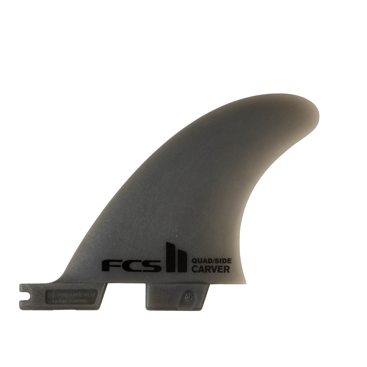 FCS II Carver Side Byte Fins - Eco Neo Glass: smoke Neo Glass Carver side byte with black FCS logo