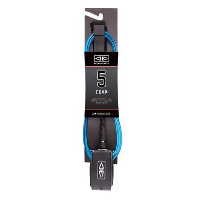 Ocean & Earth Diamond Flex Comp Leash – 5 ft: Blue packaged Comp leash