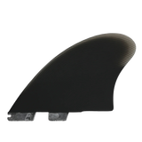 FCS II Performer Keel Twin Fins - Performance Glass: reverse black keel face with blue circular mark