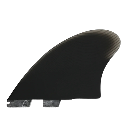 FCS II Performer Keel Twin Fins - Performance Glass: reverse black keel face with blue circular mark
