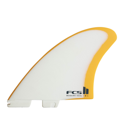 White face and Mango border of the Modern Keel FCS II twin fin