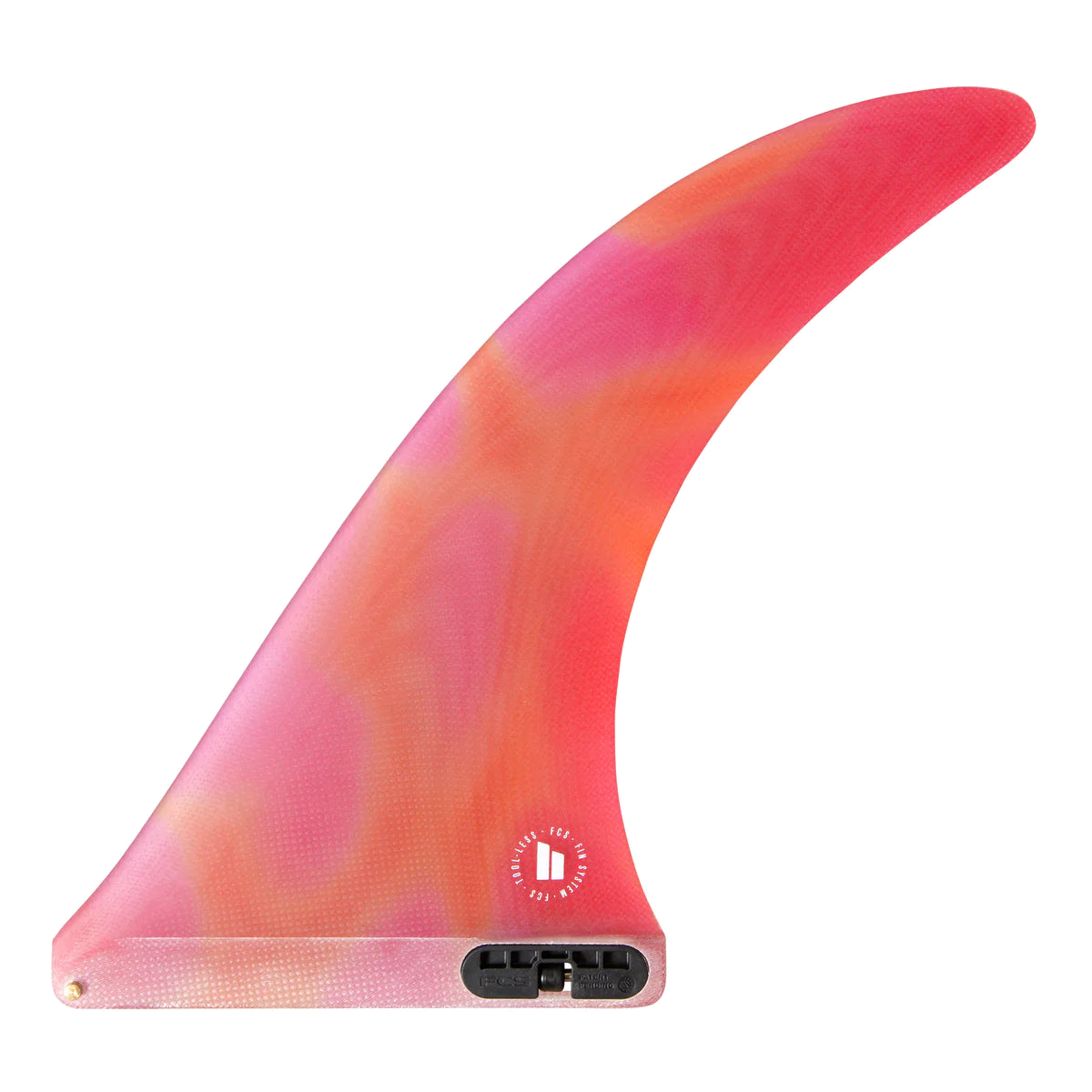 FCS II Kelia Moniz Longboard Fin - Performance Glass: sunset Glass Kelia Moniz fin with red and pink swirls