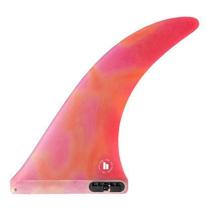 FCS II Kelia Moniz Longboard Fin - Performance Glass: sunset Glass Kelia Moniz fin with red and pink swirls