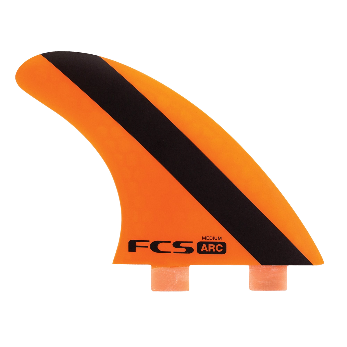 Medium FCS ARC fin with orange and black diagonal artwork