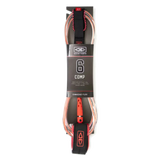 Ocean & Earth Diamond Flex Comp Leash – 6 ft: Coral packaged leash