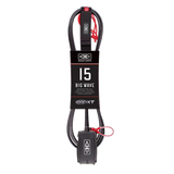 Ocean & Earth Big Wave Pin Release Leash – 15 ft: Black packaged 15ft Big Wave leash