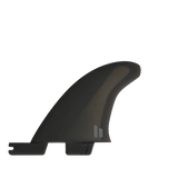 FCS II Mick Fanning Twin + Stabiliser Fins - PC + AirCore: small black stabiliser fin with white MF logo