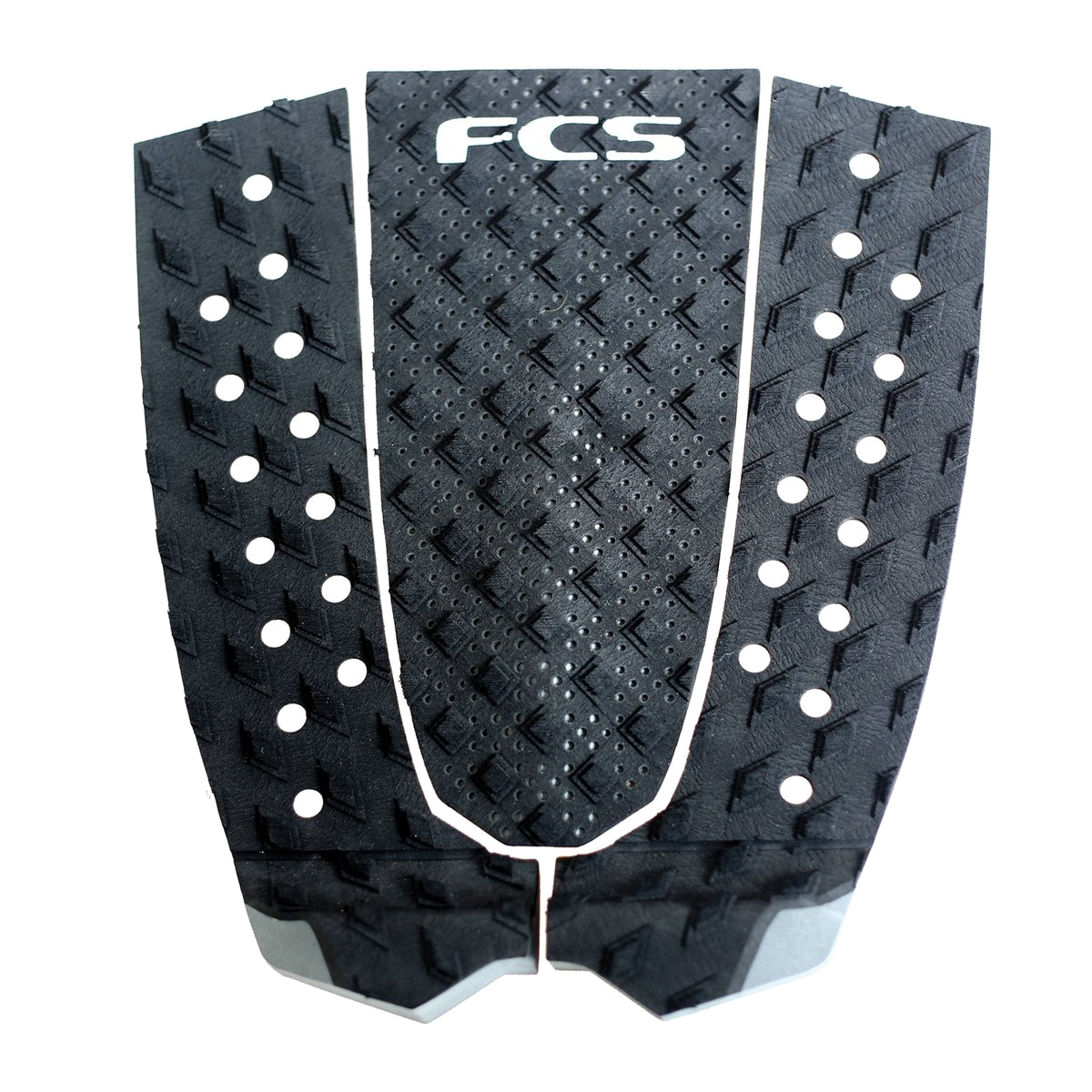 FCS T-3 Traction: black and Charcoal T-3 traction pad, top view