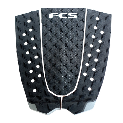 FCS T-3 Traction: black and Charcoal T-3 traction pad, top view