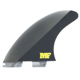 FCS II Mick Fanning PG Pro Tri Fin Set - Performance Glass: reverse face with yellow MF initials