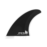 FCS II Harley Longboard Tri Fins - Performance Core: black and White Harley side fin with HI logo