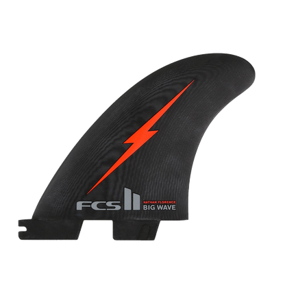Nathan Florence Big Wave FCS II side fin with red lightning graphic