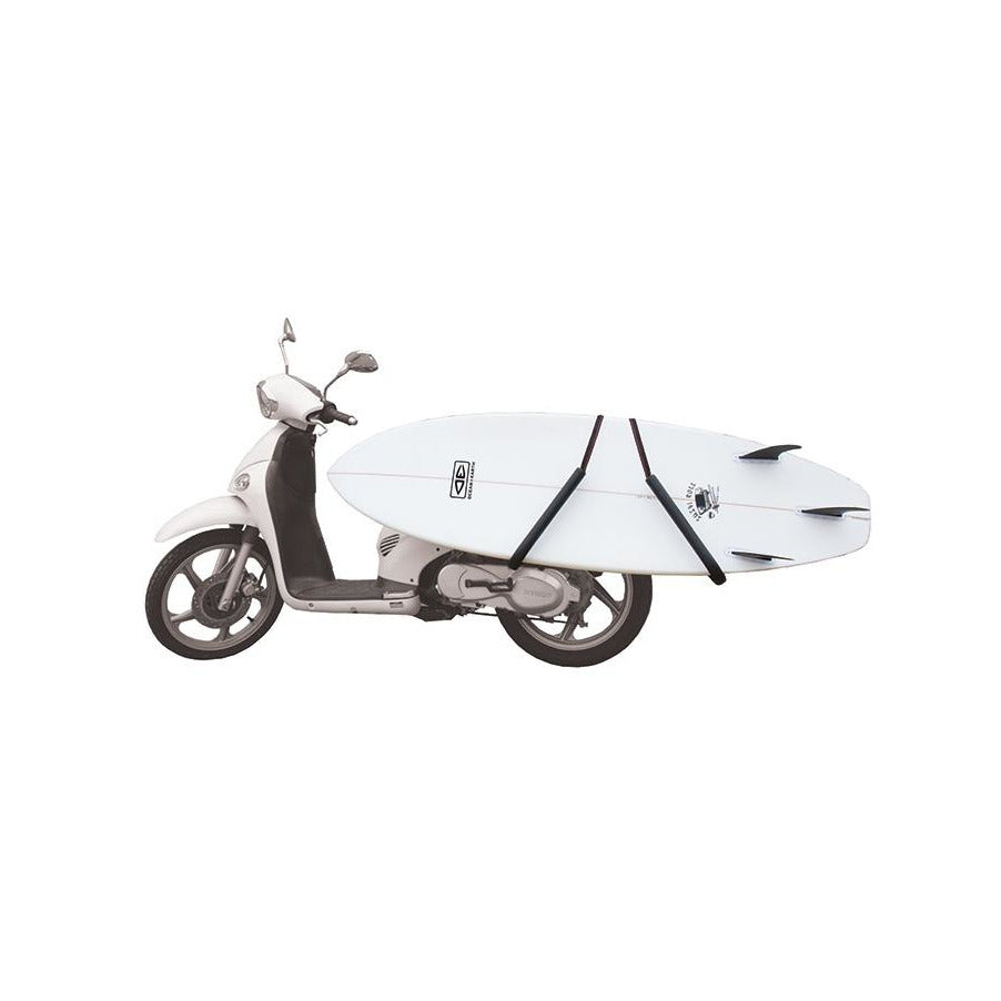 Ocean & Earth Moped & Scooter Surfboard Rack: Complete scooter and surfboard carrier setup