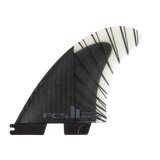 FCS II Reactor Tri Fins - PC Carbon + AirCore: black carbon fin showing diagonal reinforcement through the upper section