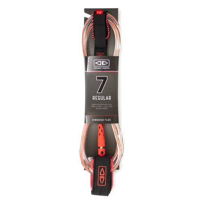 Ocean & Earth Diamond Flex Regular Leash – 7 ft: Coral packaged leash