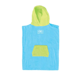 Ocean & Earth Toddler Hooded Poncho: Blue toddler poncho with Lime hood and pocket