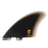 FCS II Christenson Keel - Performance Glass: black keel fin with gold Christenson skull logo